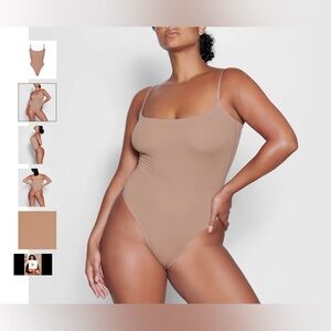 NWT🏷 SKIMS MESH FIT EVERYBODY THONG CAMI BODYSUIT IN SIENNA SIZE M